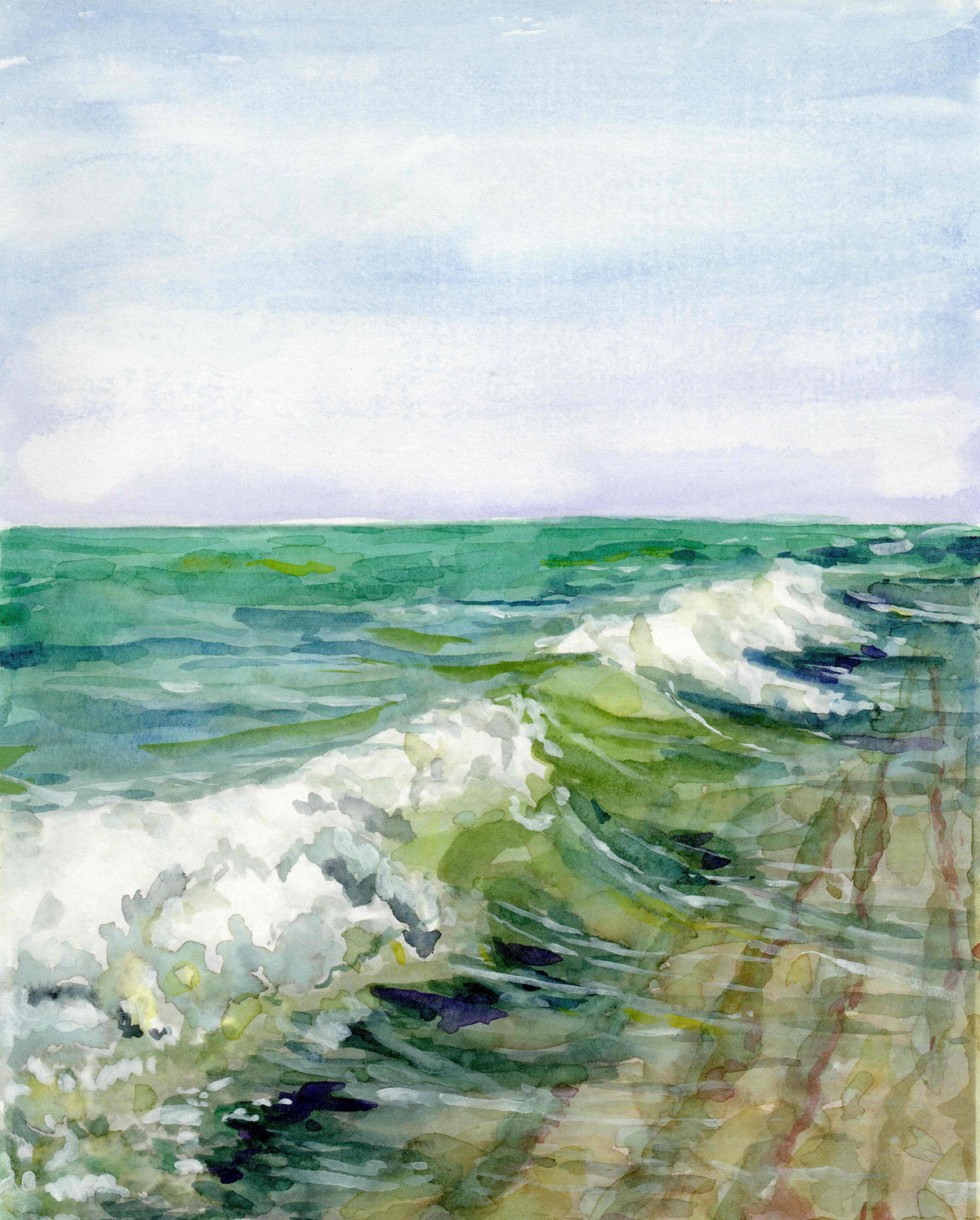"Colors of the Waves" Michigan Beach Art Print, Great Lakes Wall Art