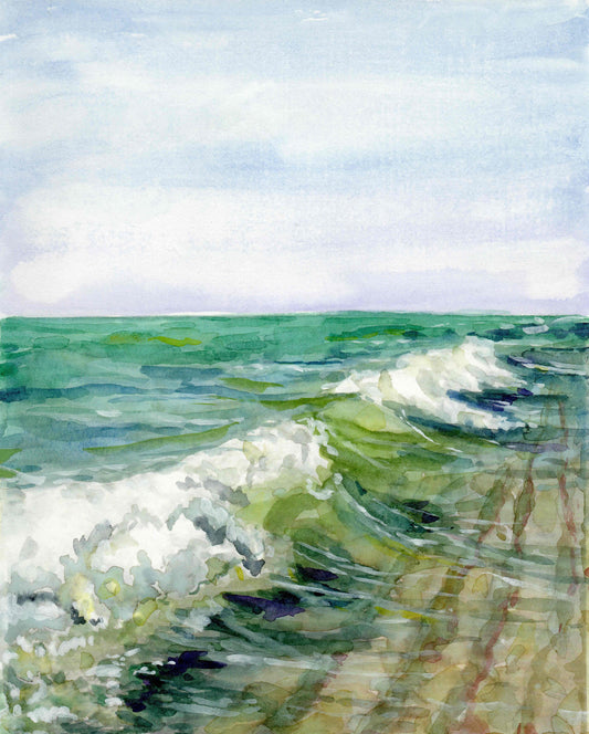 "Colors of the Waves" Michigan Beach Art Print, Great Lakes Wall Art