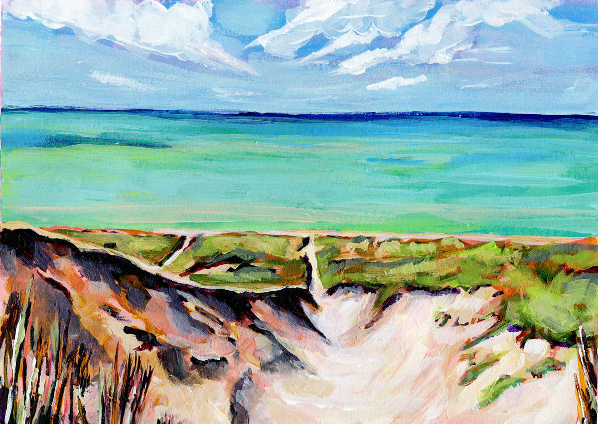 "Playground" Michigan Beach Art Print, Summer Shoreline Wall Decor