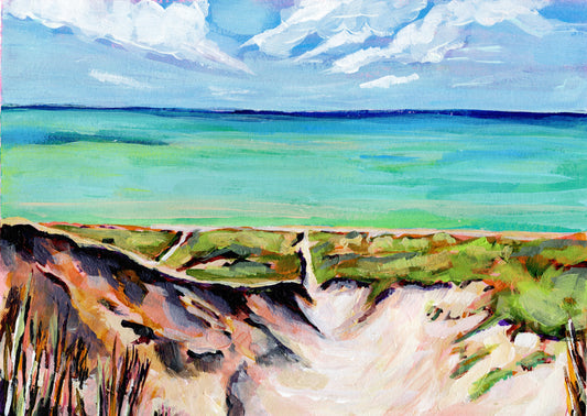 "Playground" Michigan Beach Art Print, Summer Shoreline Wall Decor