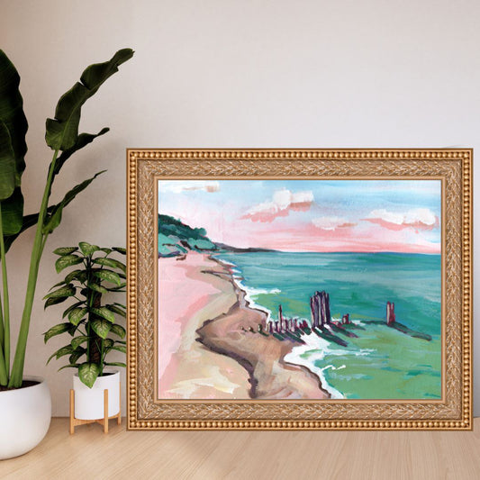 "Weathered" Michigan Beach Art Print, Great Lakes Wall Decor